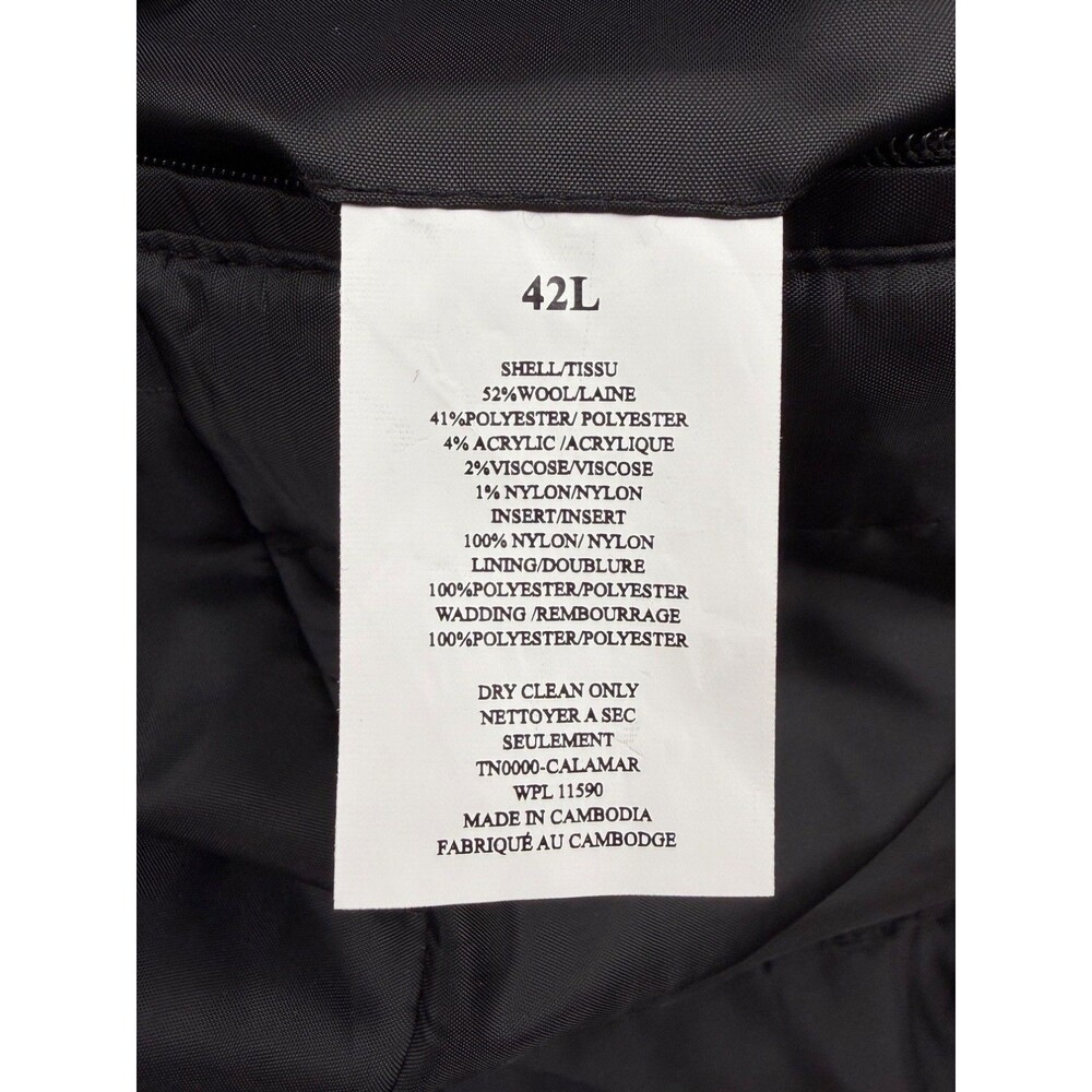 $395 NEW NAUTICA Mens 42L Black Soft Wool Modern Fit 38" Long OverCoat Jacket - Picture 5 of 10